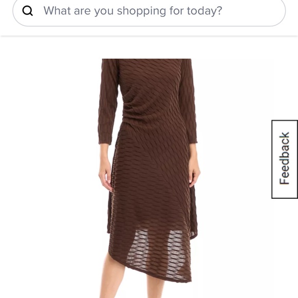 Signature by Robbie Bee Dresses & Skirts - Signature by Robbie Bee Brown Textured Ruched Midi Dress - Size M